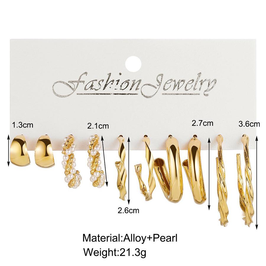 New Economical 5 Pairs Women Earrings 3 Colors 5 Sizes Fashionable Casual Accessories Great Value Wholesale Jewelry Gift for Her