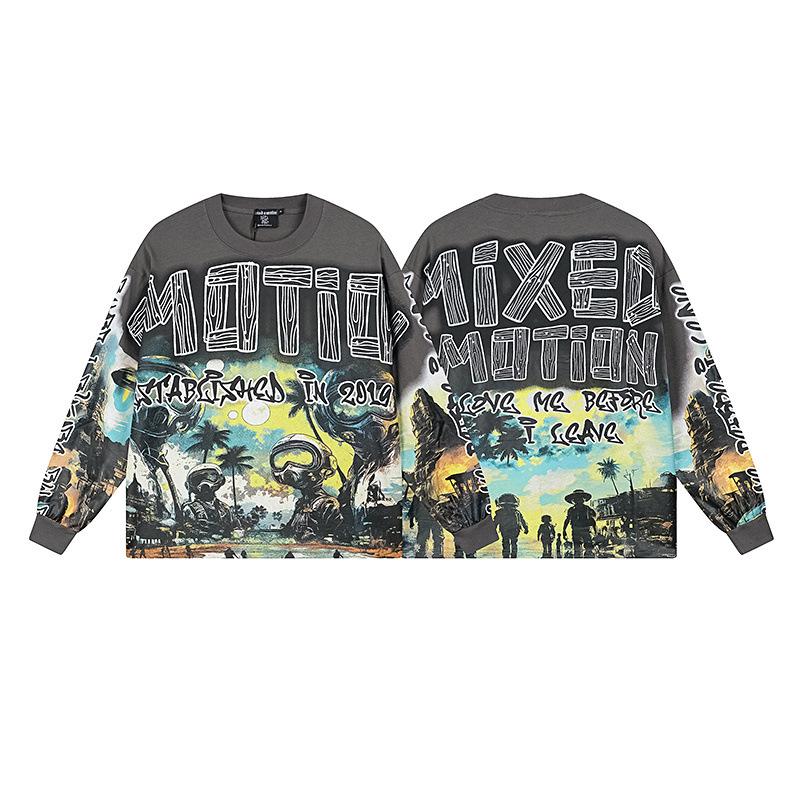 Unisex Rhinestone Zipper Hooded Cardigan & Sweatpants Set with Letter Print.