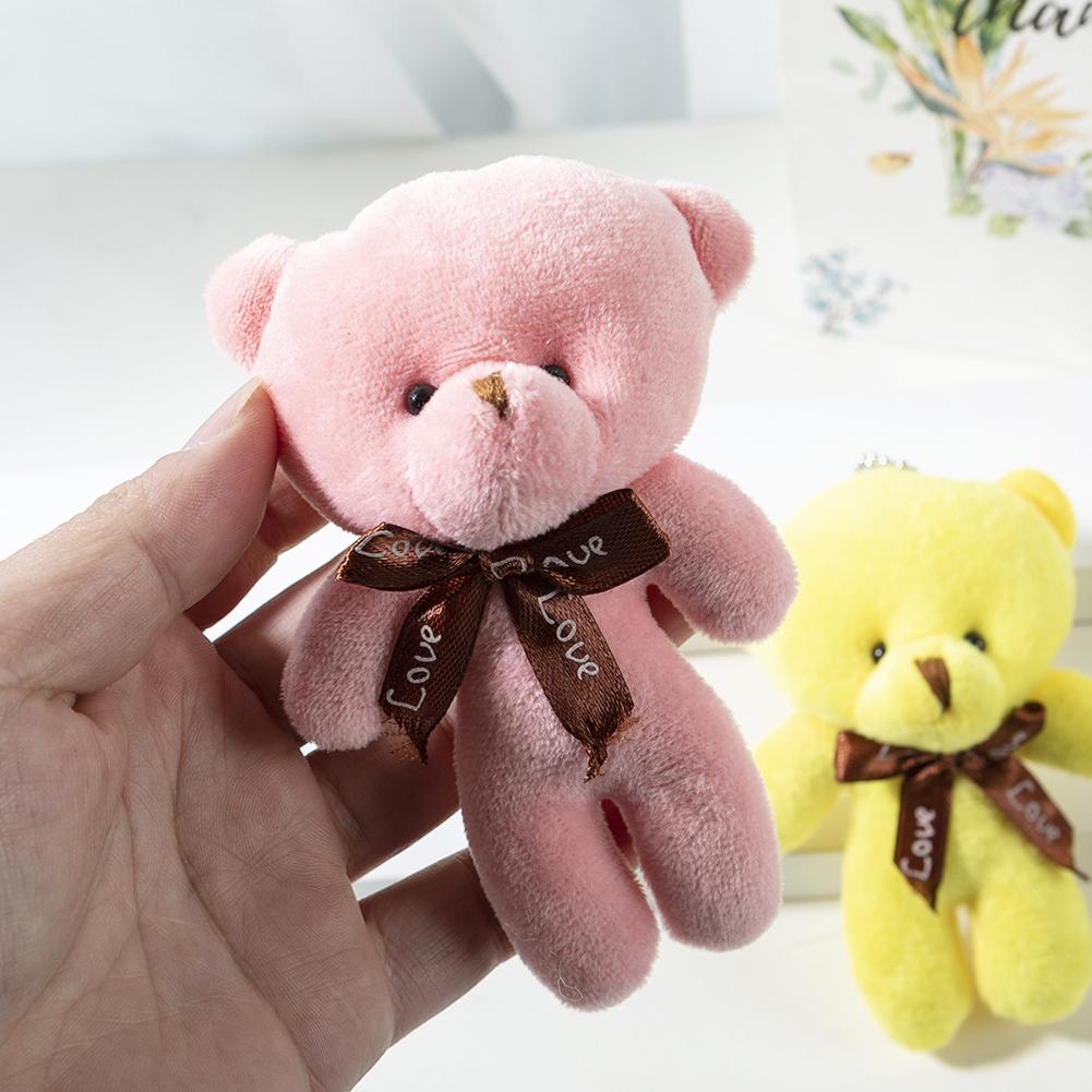 Mini Plush Bear Doll 12Cm Stuffed Plush Toy Mini Bear Doll Toy For Girl Bag Pendant Keychain Children Partygifts