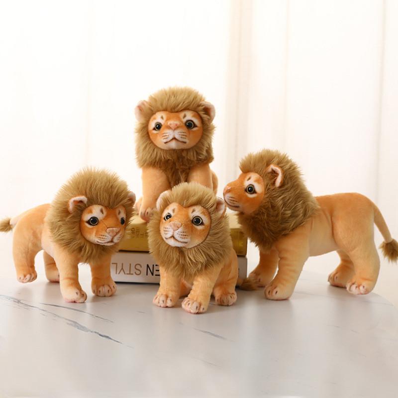 Realistic Lion Plush Toy Doll With Pp Cotton Filling For Kids Gift Decor Home