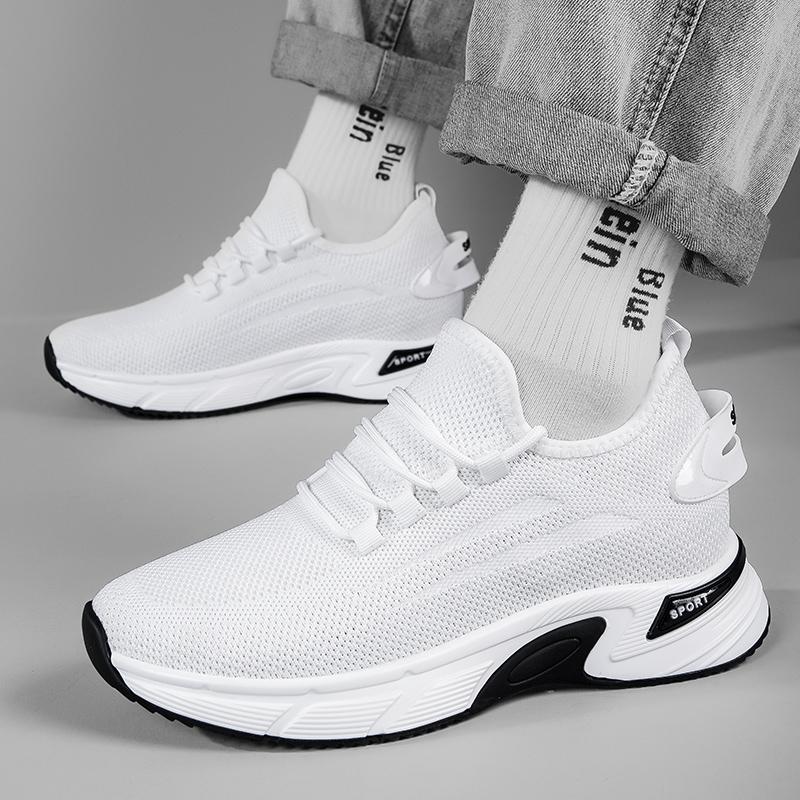 Mesh Elevator Shoes Men Lifting Board Shoes Flat Sneakers Summer Thick Sole Hidden Height Enhancing Increase Sports Casual Shoes