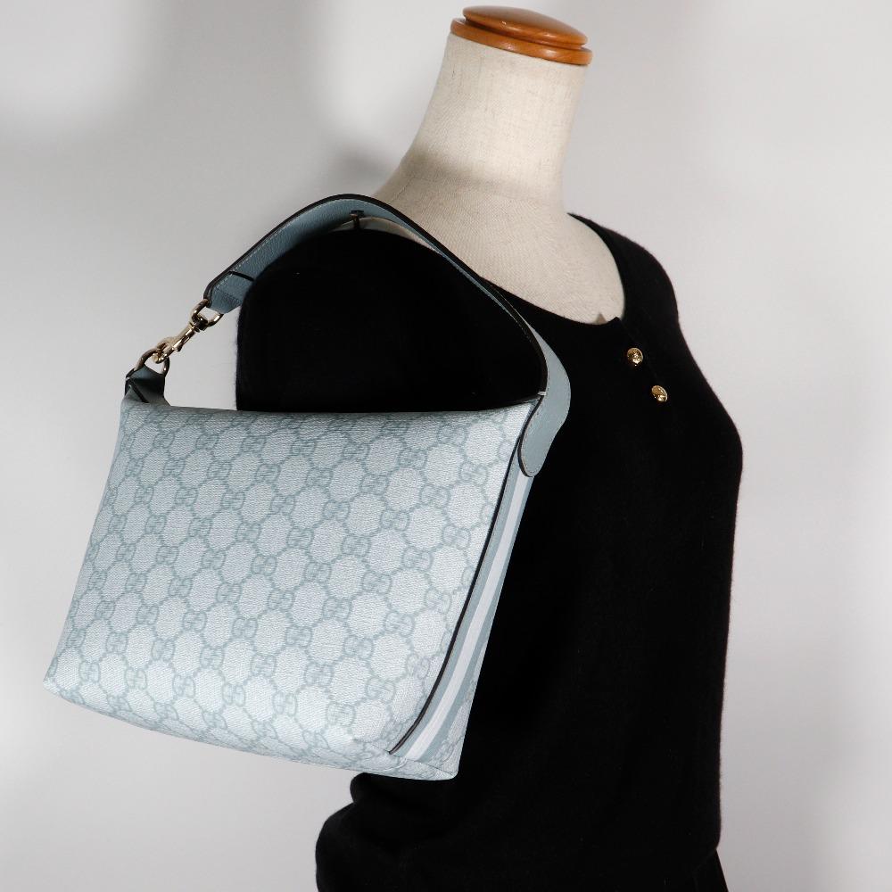 GUCCI Ophidia Super Mini Shoulder Shoulder Bag 795170 FAD09 8741 Dusty blue GG Supreme Canvas Women Used