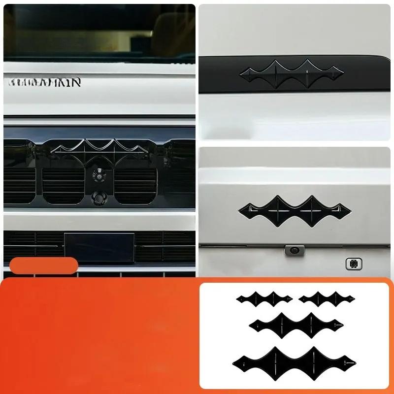 For BYD Leopard 8 DENZA B8 2025 2026 3D ABS Sticker Car Front Emblem Badge Decals Black Badge Logo Emblem Cover Car-Styling