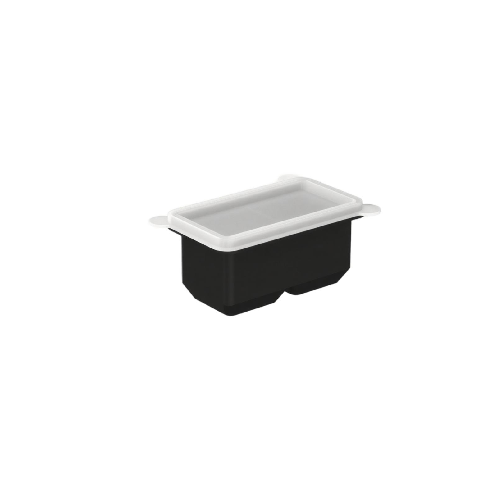 

Square Silicone Ice Cube Tray with Lid Two Compartment Flexible Mold for Food Grade Ice Making and Storage Durable Non-Toxic Material One Size чёрный