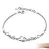 Heart Bracelets with Rhinestones Adjustable Chain Sparkling Bracelets Suitable For Daily Wear Ball Party