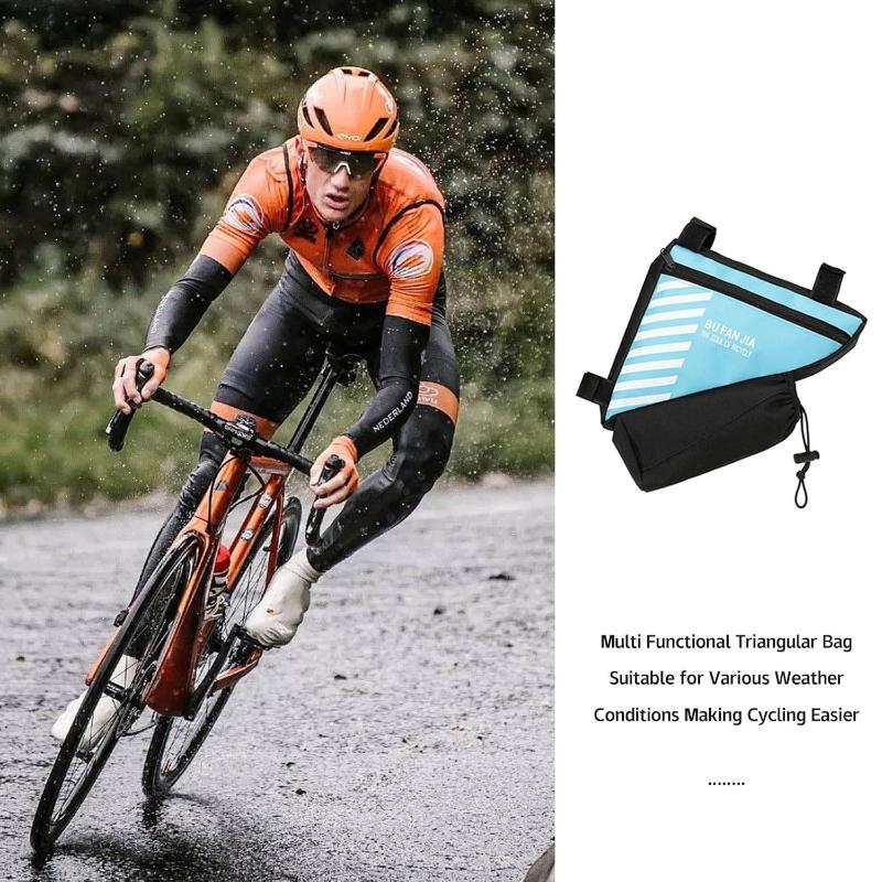 Bicycle Triangle Frame Bag Water Resistant Material Built In Water Bottle Holder Perfect For Mountain Road Cycling Rides