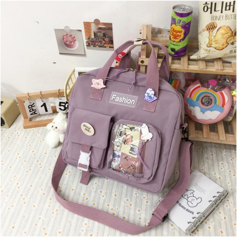 Tuition bag Harajuku messenger bag, college student class bag, backpack, large-capacity shoulder bag.