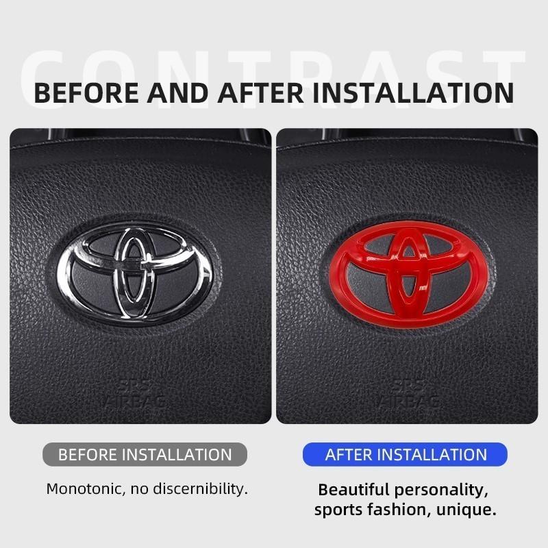 65X47MM Car Steering Wheel Center Emblem Logo Sticker For Toyota Corolla Yaris Aygo Prius RAV4 Crown CHR Camry Auris Verso