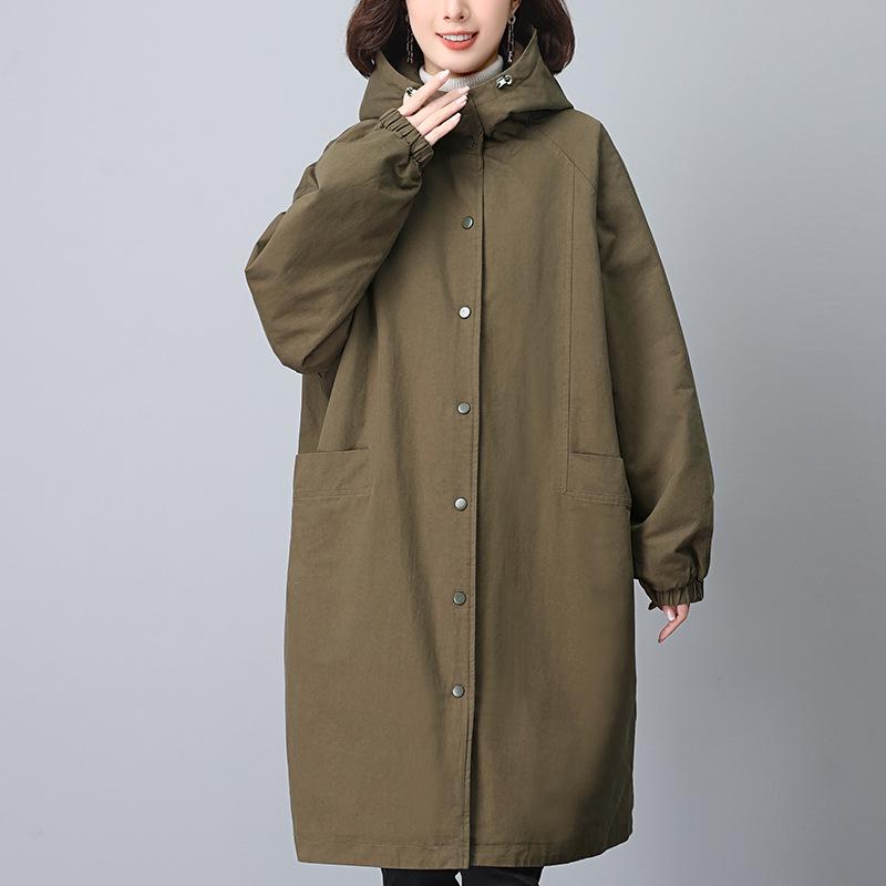 Parker Women's Mid-Length Hooded Cotton Coat - 2024 Winter Collection