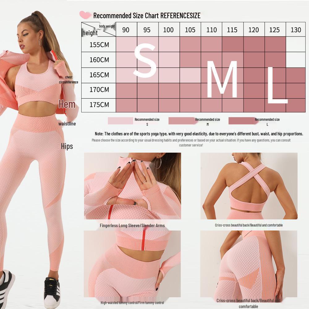 Women's Striped Long Sleeve Yoga Suit - Quick Dry Colorblock Jacket & Crop Top