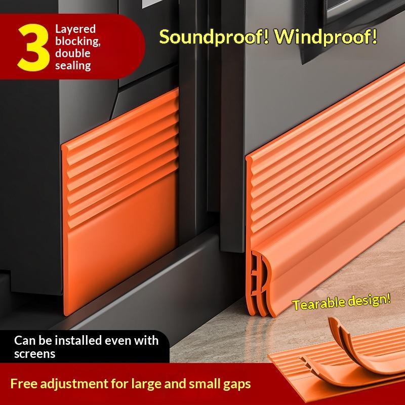 Door Bottom Seal Strip Self Adhesive Weatherproof Dust Proof Noise Reduction Draft Blocker 2.5M for Home Use