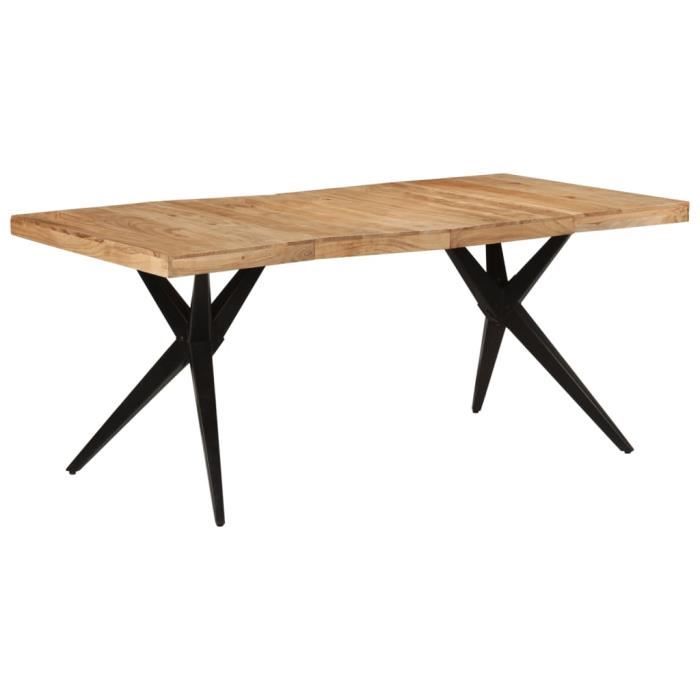 VidaXL Table à dîner noir 180x90x77 cm bois d'acacia solide 351642