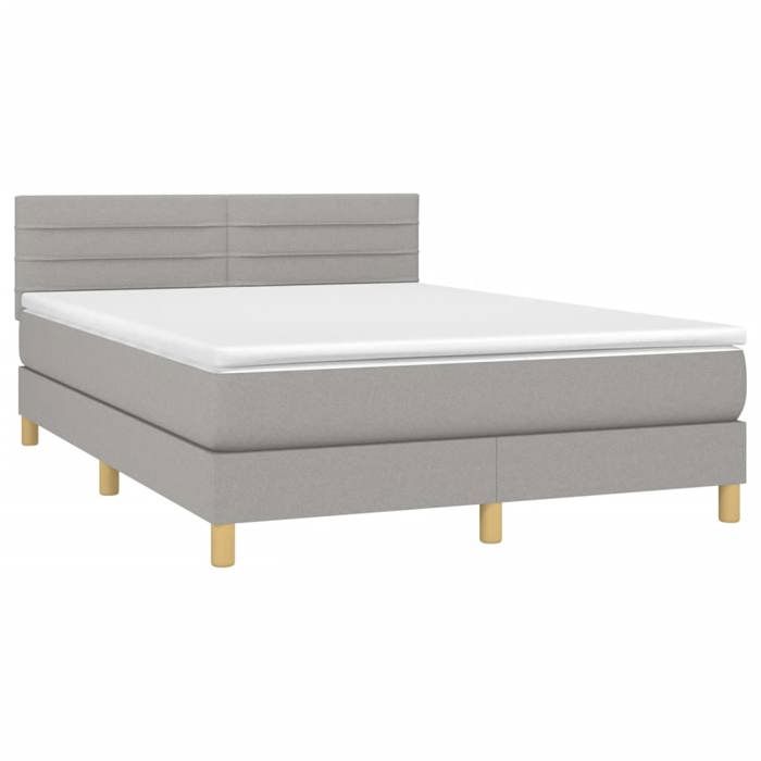 Maison Exclusive - Sommier à lattes de lit avec matelas Gris clair 140x200cm Tissu