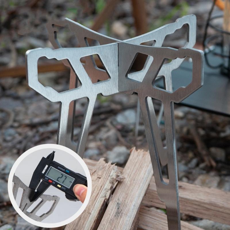 Foldable Grill Rack Folding Cooking Pot Support Portable 201 Stainless Steel Outdoor Backpacking Gas Stove Stand