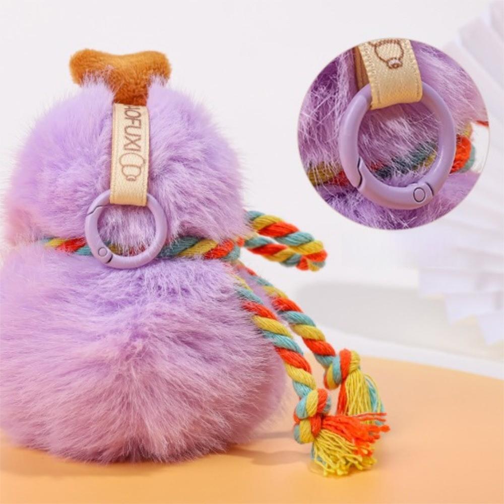 Kawaii Plush Doll Keyring Ornaments Good Luck Pendant Creative Mini Gourd Keychain  for Lovers