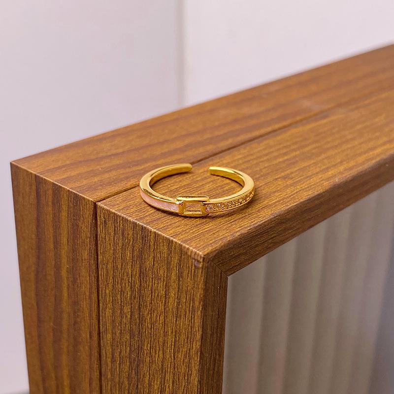 Medieval Enamel Oil Dripping Flower Butterfly Opening Ring Niche Design Light Luxury High-End Ring