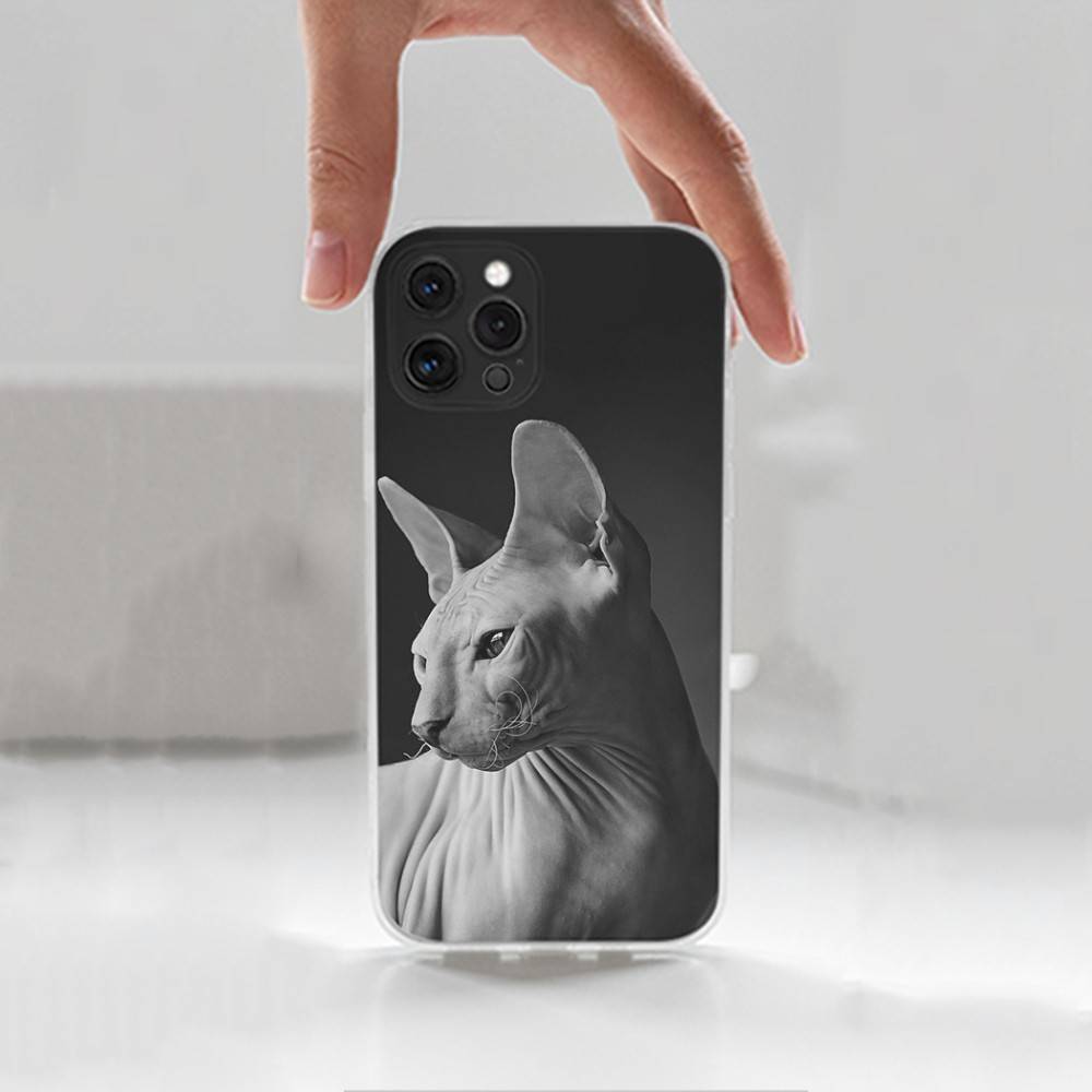 

Pet Sphynx Sphinx Cat Case For iPhone 17,11,12,13,16,14,15,Pro,Max,Plus,X,XS,XR,SE,Mini Transparent Soft Silicone iPhone15promax