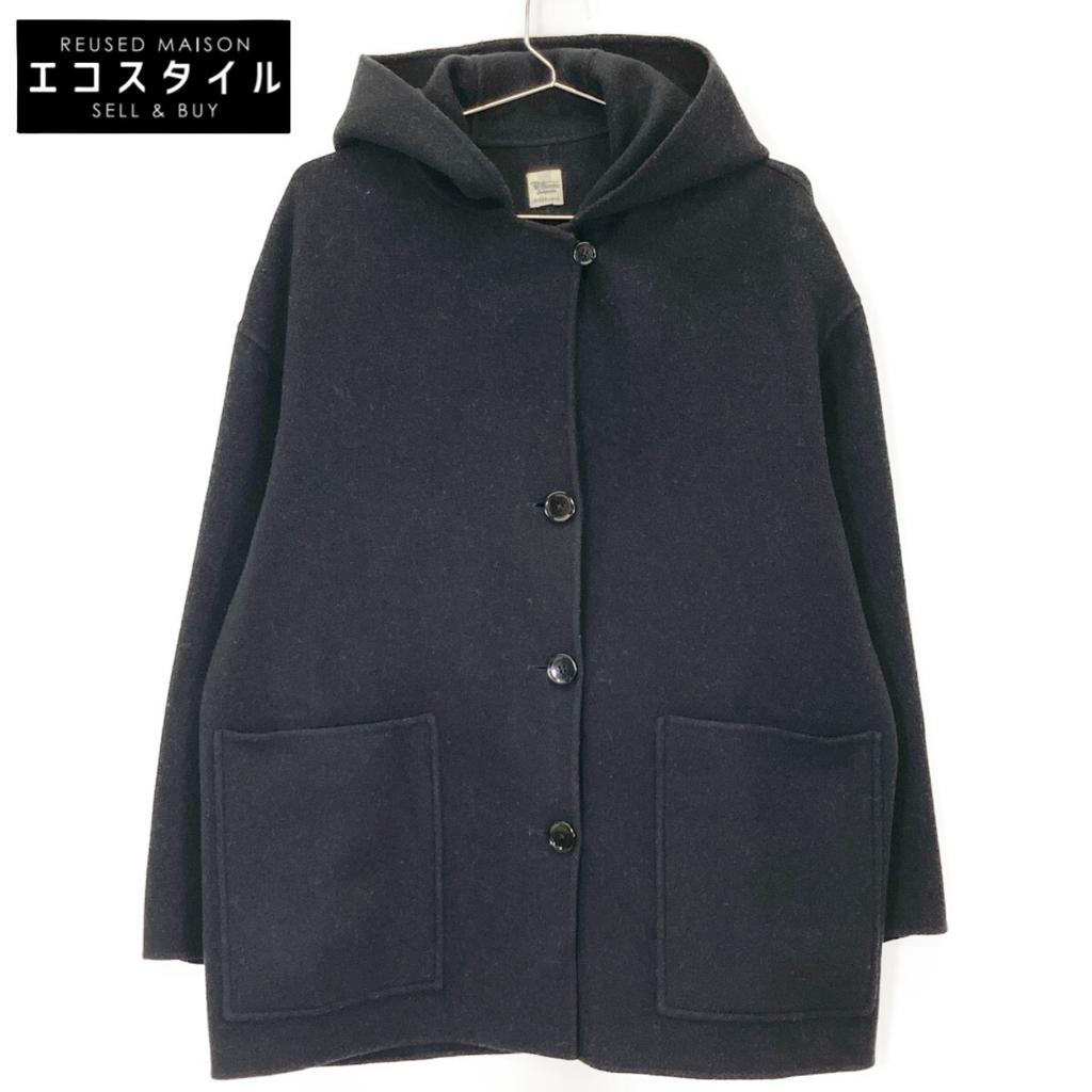 Ron Herman 3410400115 Navy Wool X Nylon Hooded Medium Coat Coat S NavyUsed
