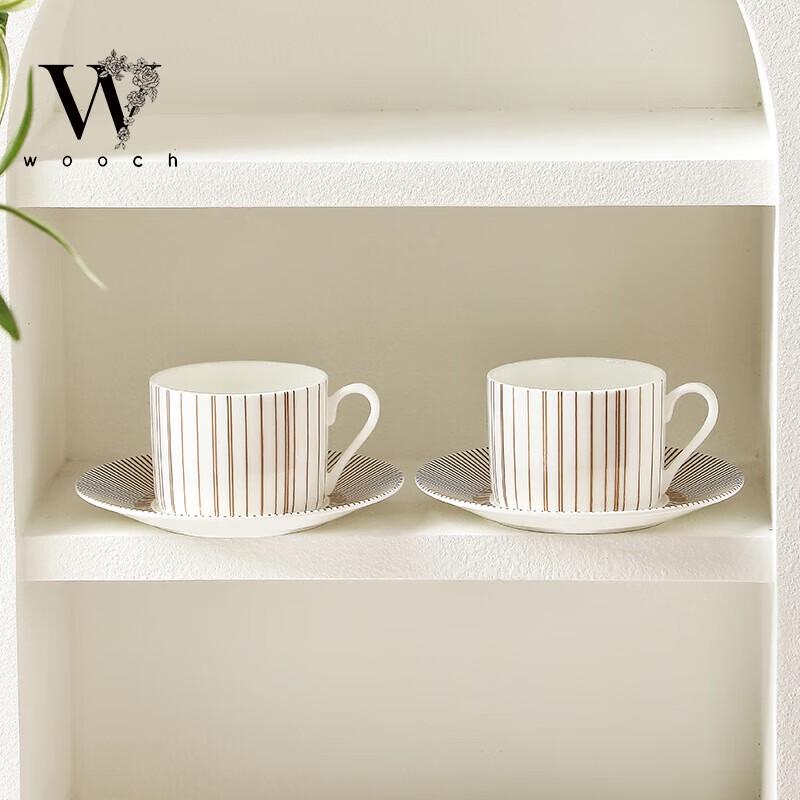 WOOCH Golden Light Ceramic Cup & Saucer Gift Set