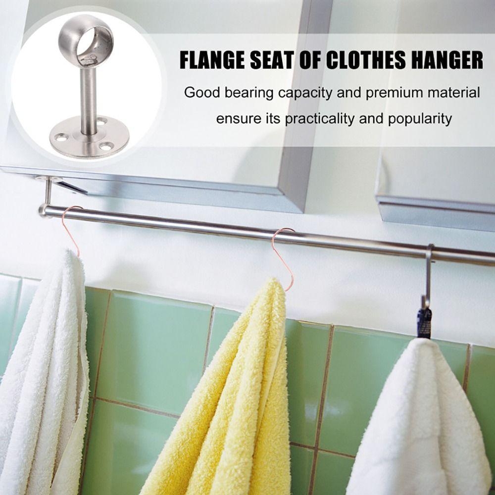 1Pcs Stainless Steel Pipe Bracket 19/22/25mm Wardrobe Hanger  for Clothes Pole Curtain Rod