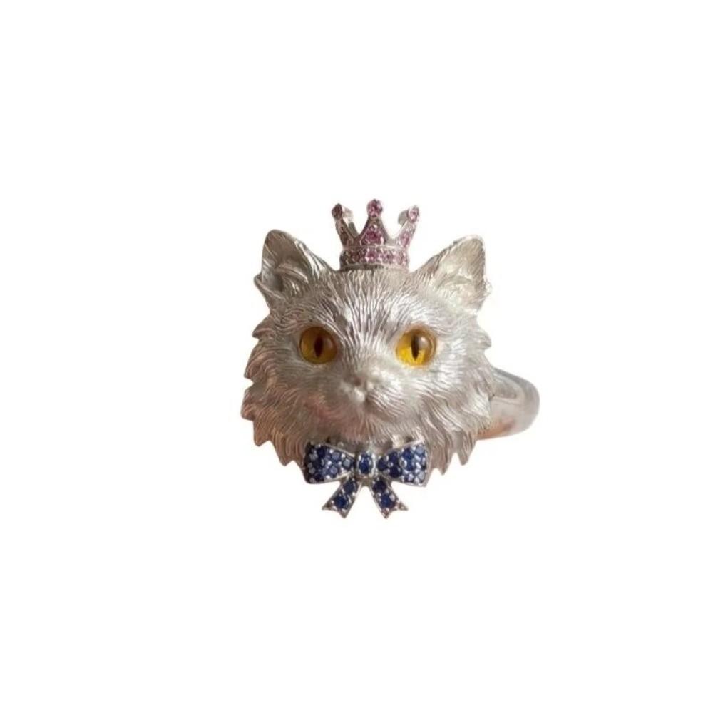 3D Katzenkopf Ring Übertriebener Katzenring Niedlicher Tierring Geschenk