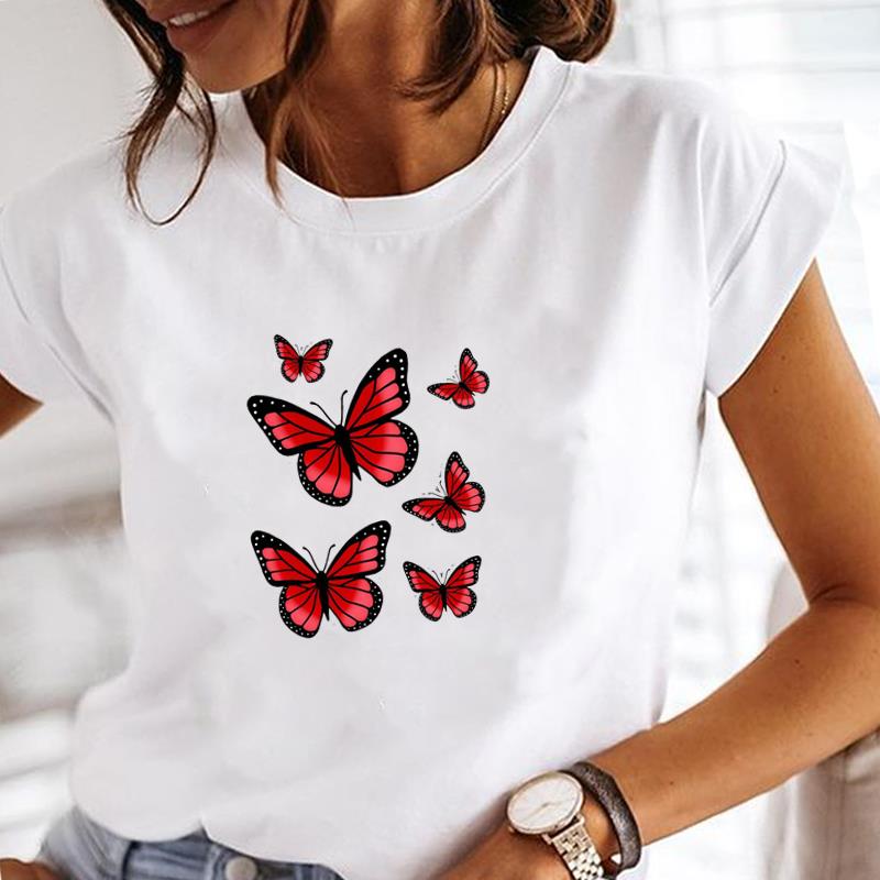 (European Size)90s Fashion Tee Top Rabbit Cute Sweet T Shirt Women Print Lady Clothing Casual  Short Sleeve Female Graphic T-shirt