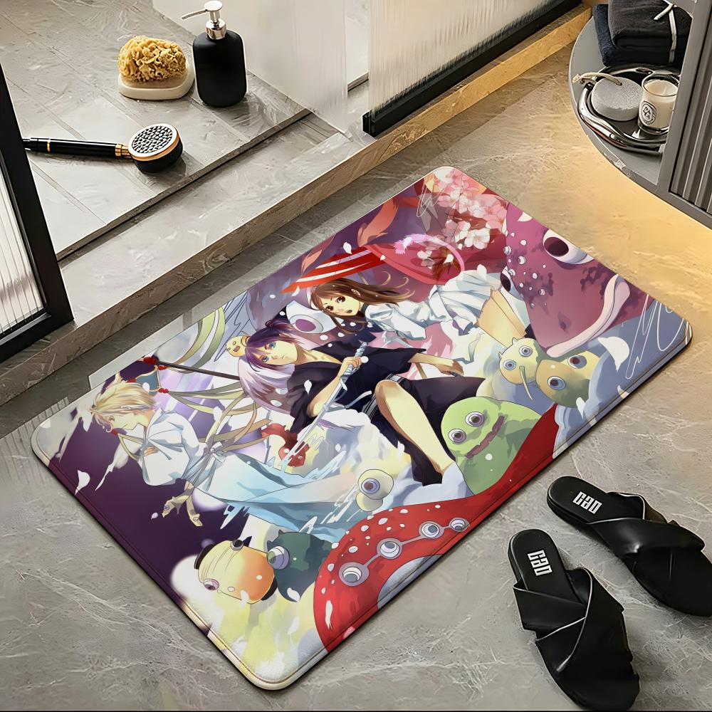 Anime N-Noragami Floor Mat Soft Flannel Floor Mat Suitable for Entryways, Living Rooms, Bedrooms, and Bathrooms