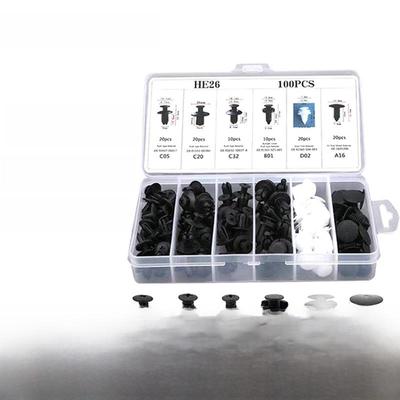 Car Interior Panel Fastener Clips - Pack of 100, Plastic Buckle Bumper Nails for Quick and Easy Installation.