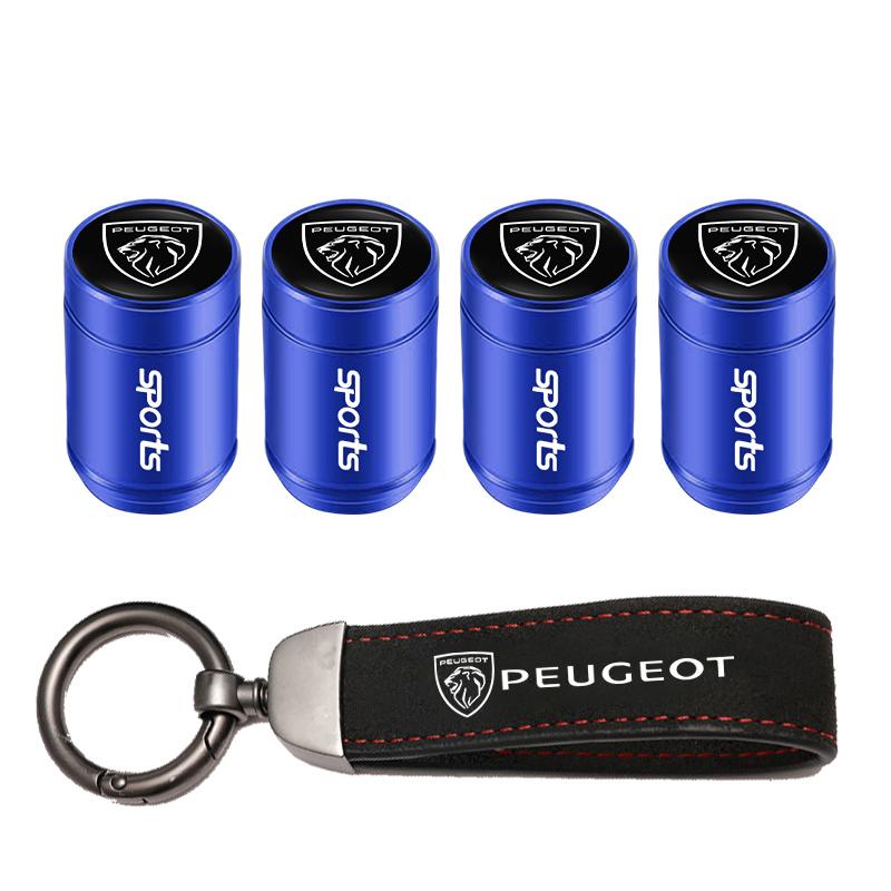 Car Tire Wheel Valve Caps Cover Suede Car Key Chain Ring Keychain For Peugeot 206 307 308 3008 207 208 407 408 508 2008 5008 301 UGE2