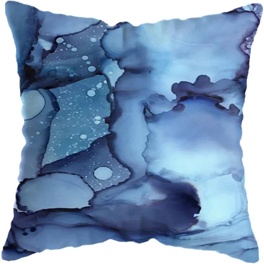 Modern Abstract Gold Foil Lines Printing Bay Decor Pillow Abstract Marble Cushion Cover Home Hotel Sofa Bed Cushion Cover