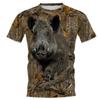 Summer Round Neck 3D Animal Print Top Hunting Camouflage Clothing Fashionable Casual Short Sleeved Men's T-shirts