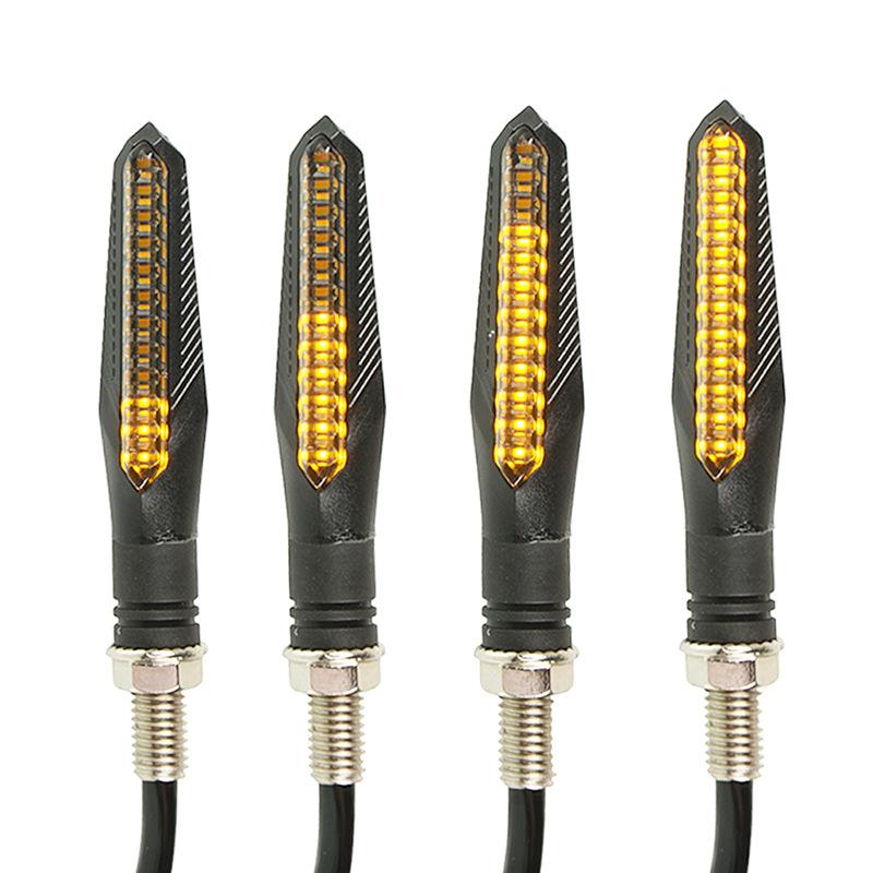 2pcs 12 LED Flowing Motorcycle Turn Signal Light Bendable Flashing Motorbike Indicator Blinker Moto Tail Signal Lamp For Harley