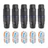 5 Count of Outdoor Junction Boxes with Cable Connectors, IP68 Power Cord Cases