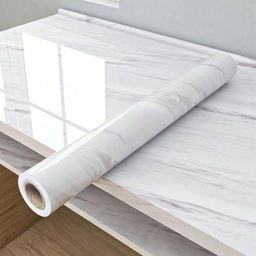 Marmor selbstklebende Tapete, Vinyl Wandaufkleber, Küchen Dekorationsfolie, wasserdichte Tapete für Heimdekoration, Schwarz