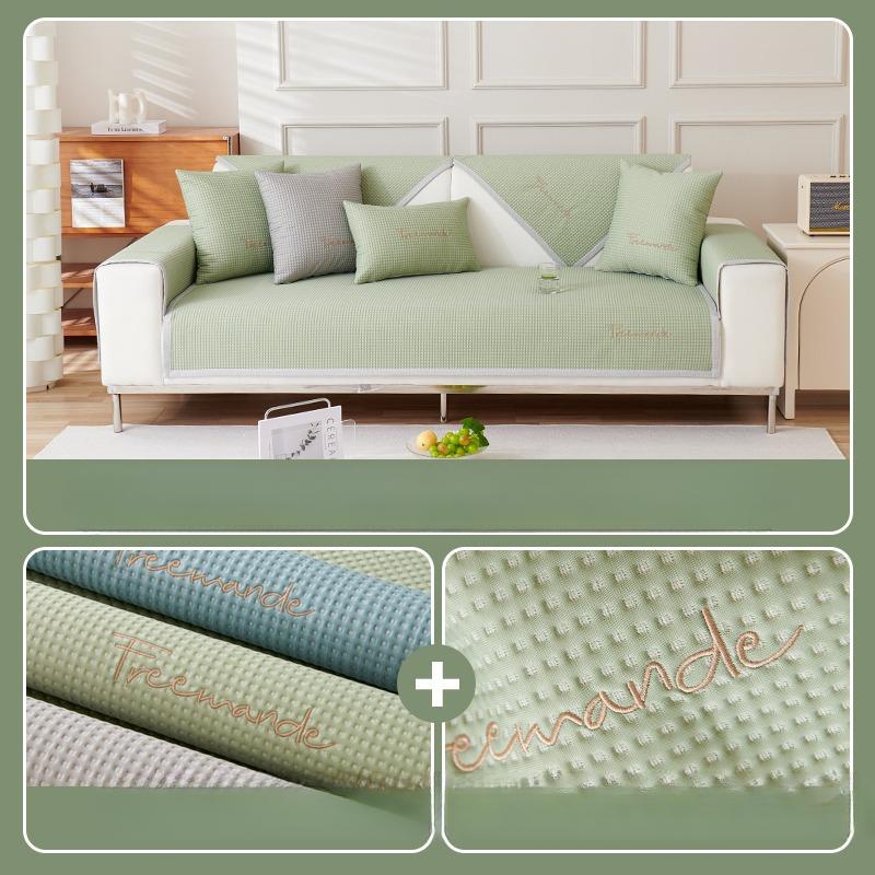 Summer Ice Silk Sofa Cushion Cool Mat Non Slip Cover Soft Towel for Weather Comfortable Breathable Sofa Pad