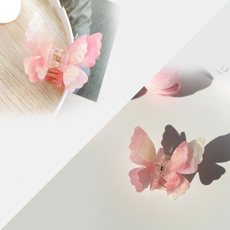 Sophisticated Double Layer Butterfly Hair Clip Claw for Women Modern Hair Styling Tool Complements Various Hairstyles