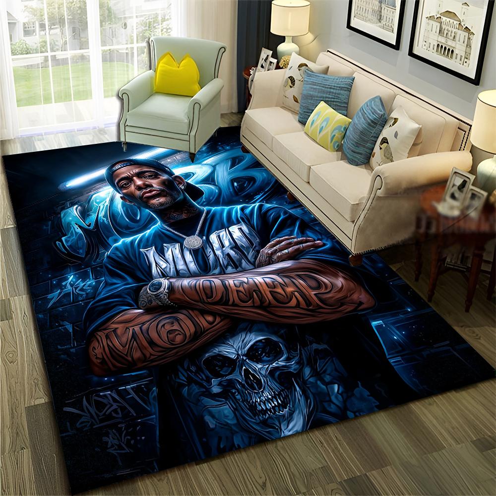 New Legend Rappers Star Art Cartoon Hip Hop Rug for Bedroom Living Room Sofa Home Doormat Decor,Kid Play Non-slip Floor Mat