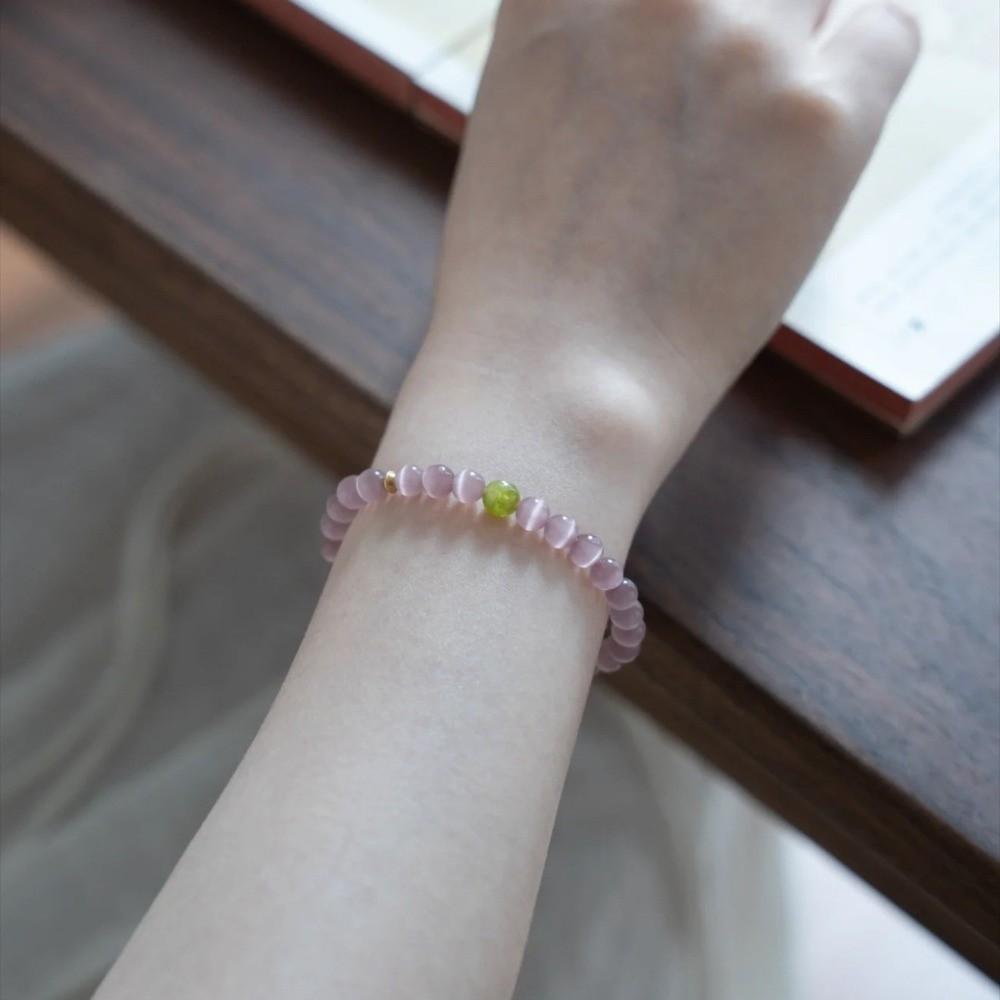 Wristbands Vintage Beaded Bracelet Luxury Olive Stone Bracelet Cat's Eye Stone Bracelet  Jewelry