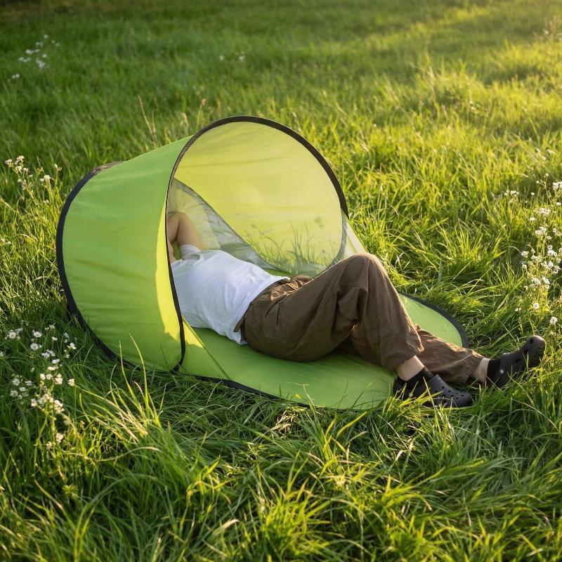 Sofort-Sonnenschutz Strandzelt UV-Schutz Silberbeschichtung Leichtes Schutzdach für Familie Outdoor Wandern Meeresausflüge