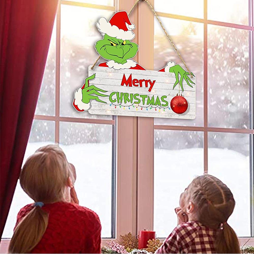 Christmas Door Hanging Signs Decorations for Xmas Themed Party Supplies