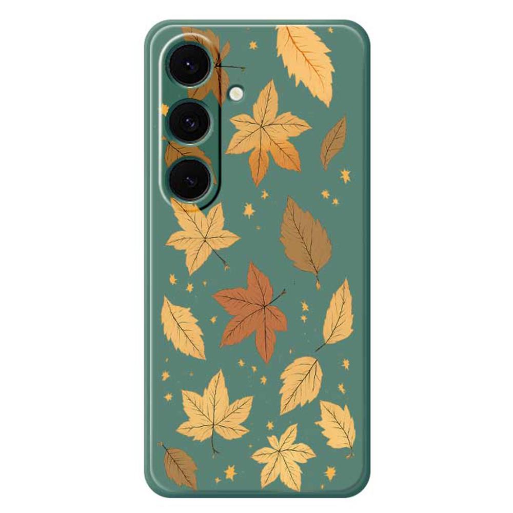 For Samsung Galaxy S24 FE Case Maple Leaves Pattern Printing Straight Edge TPU Phone Back Cover