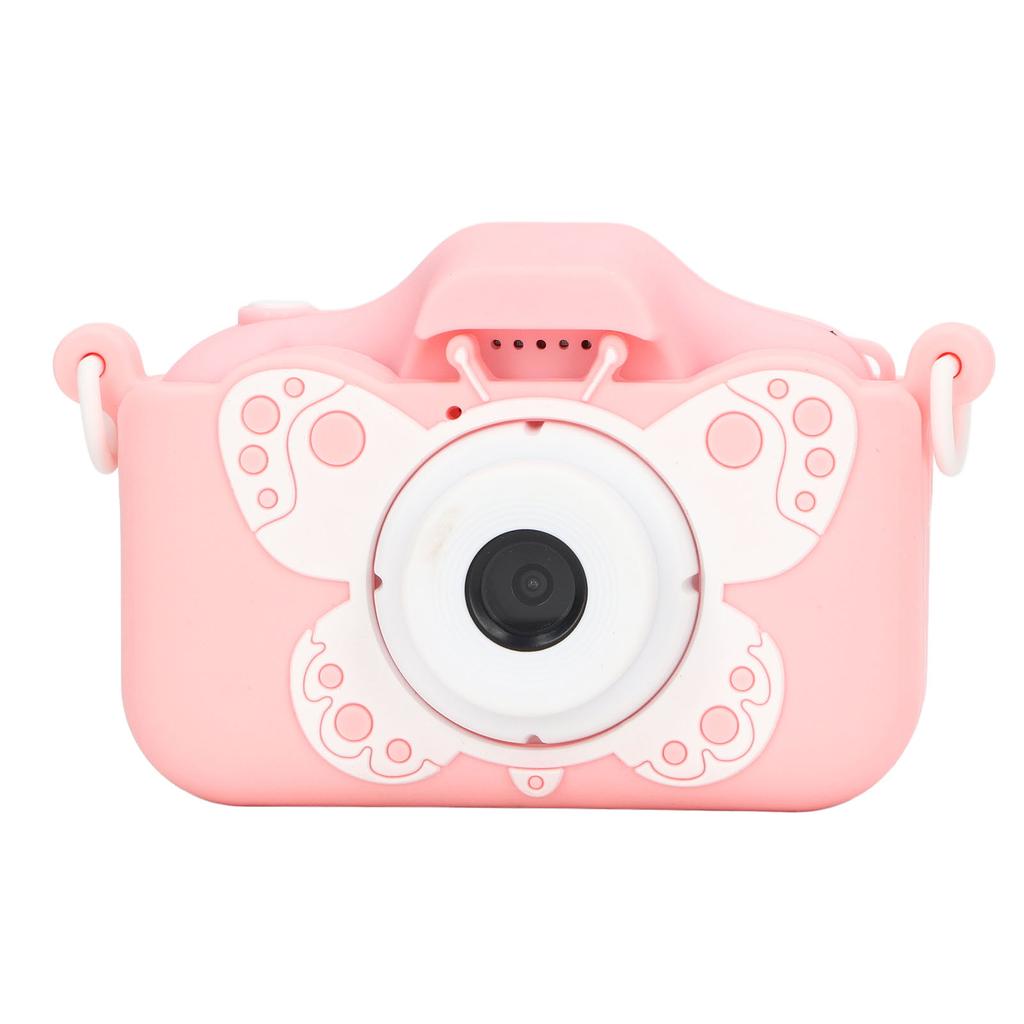 Kids Camera 20MP Pink Cartoon Style Video Recording Easy Operation Child Camera for Photo Game Outdoor