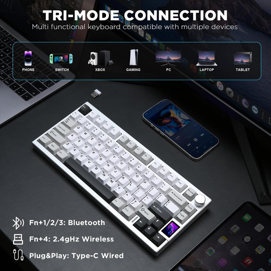[YUNZII] AL80 Wireless Keyboard Cocoa Cream – Keyboard