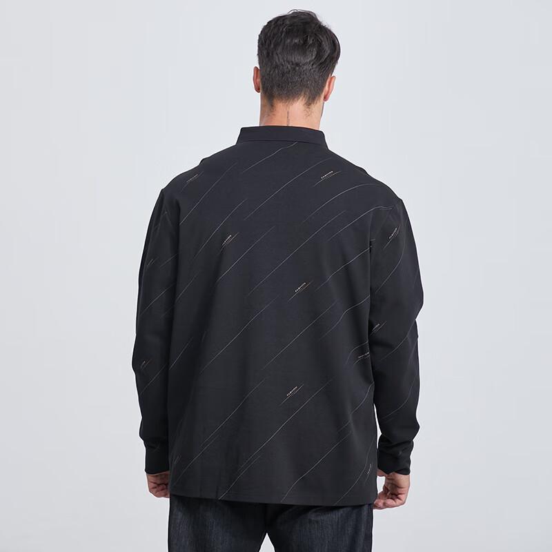 Men's Plus Size Casual Long Sleeve Polo Shirt