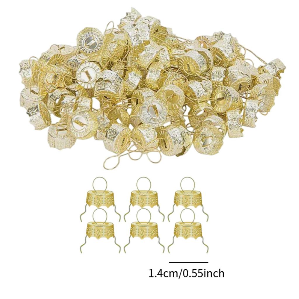 DIY Round Christmas Ornament Tops Caps Gold Hanger Accessories Ball Cover for Elegant Xmas Party Decor