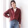 Taluoman Women's Retro Plaid Loose Fit Shirt Jacket