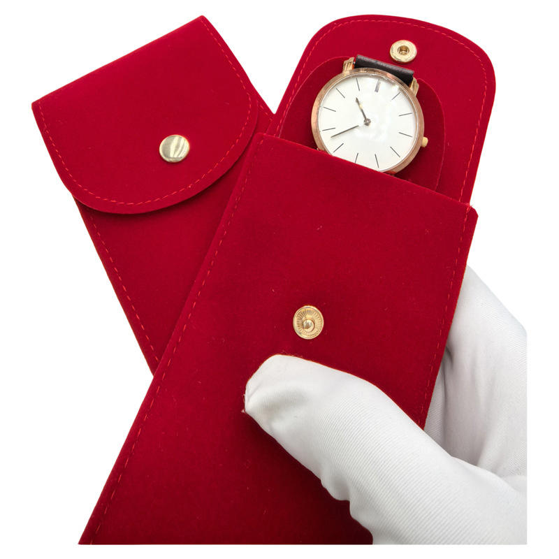 Portable Jewelry Watch Organizer Protective Bag with Flip Cover Trvel Single Watch Storage Pouch