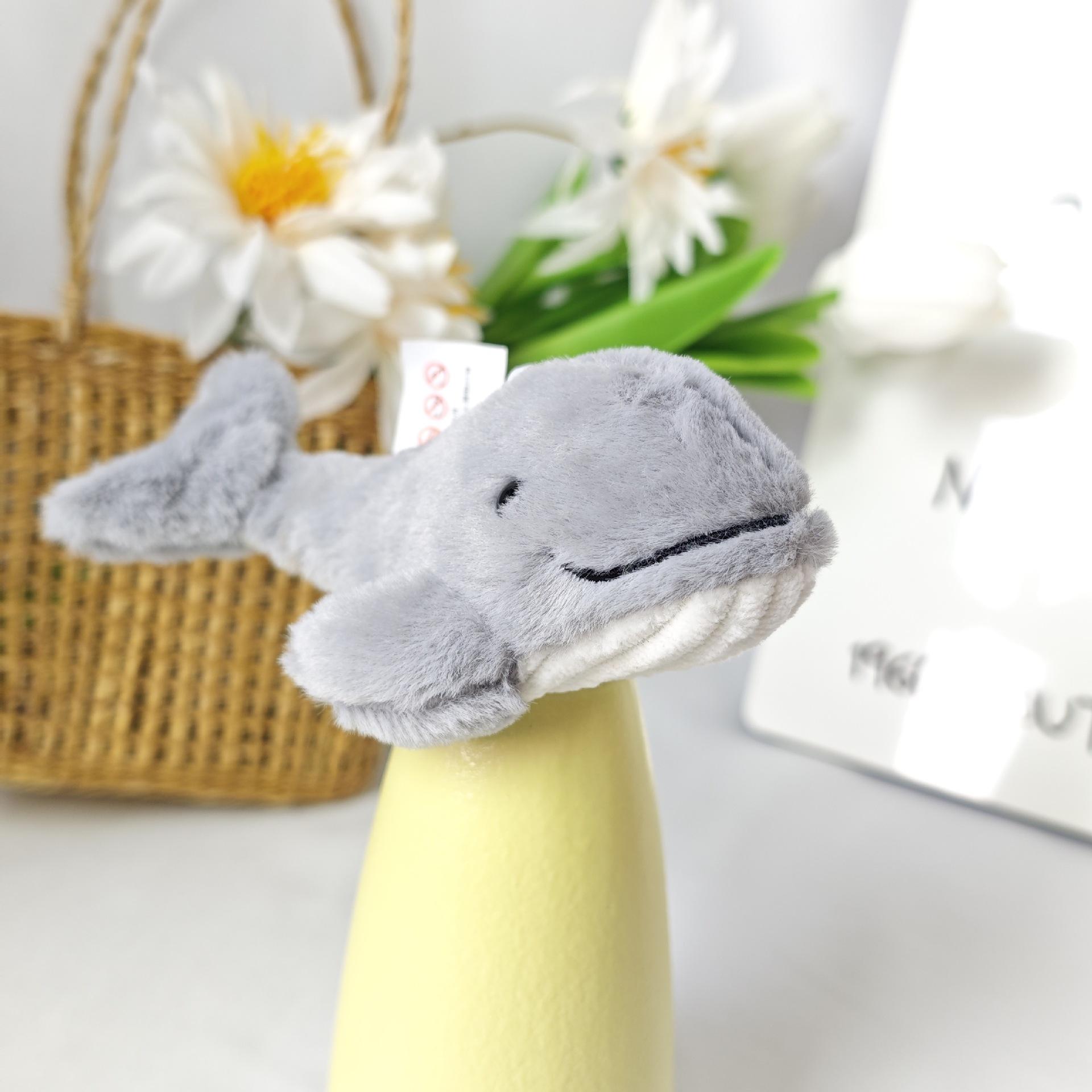 

Cute Ocean Doll Plush Toy Small Dolphin Whale Pendant Keychain Accessories Gift 10cm сірий колір