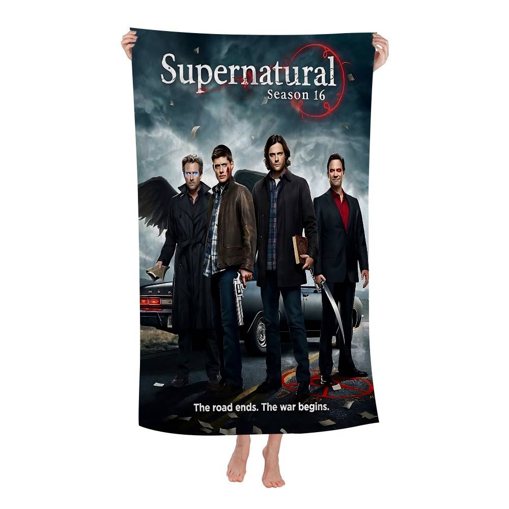 

S-Supernatural TV Series Bath Towel Microfiber Soft Water Absorbing Breathable For Girl Kids Decorative Cartoon Beach Towel W40*H60(CM)