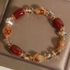 Natural Yellow Tower Crystal Bracelet for Women Light Luxury Niche Exquisite Bracelet High-end Feeling Red Agate Bracelet